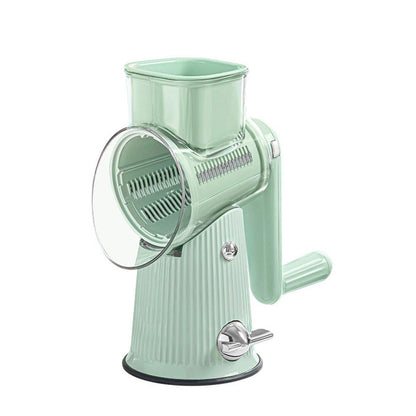 Multifunctional Vegetable Cutter Drum Slicer Kitchen Hand Cranked Grater Tool - White