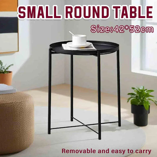 Small Coffee Table Simple Tray Mini Round Table Compact Side Table Living Room - Mekamart Australia