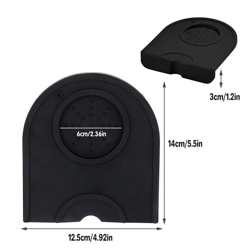 Silicone Coffee Tamper Mat Non Slip Corner Tamping Pad for Espresso Station 14x12.5cm