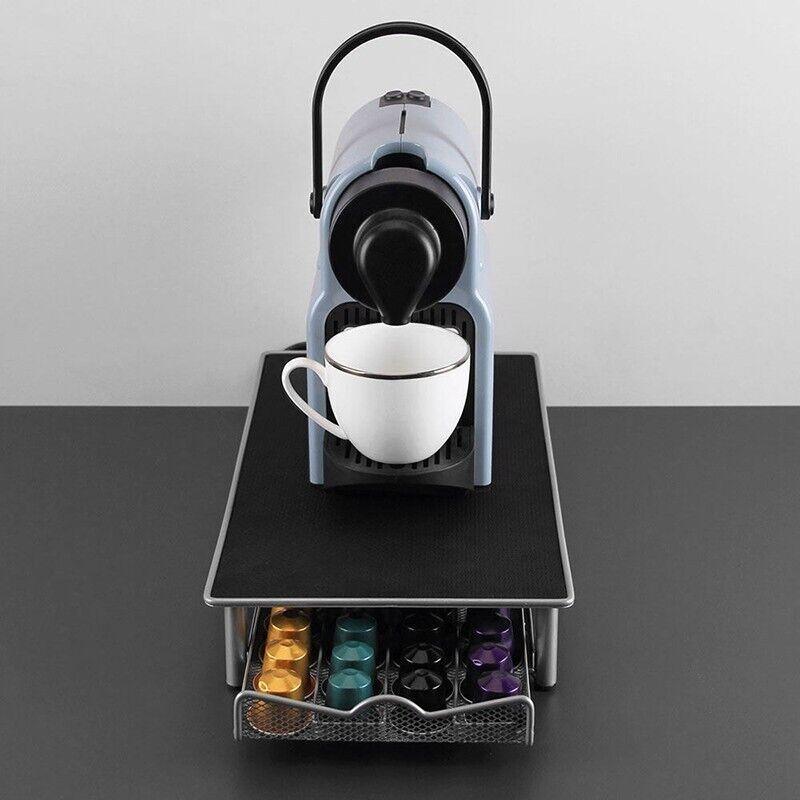 Coffee Capsule Drawer Holder for 40 Nespresso Pods with Non-Slip Top Rack