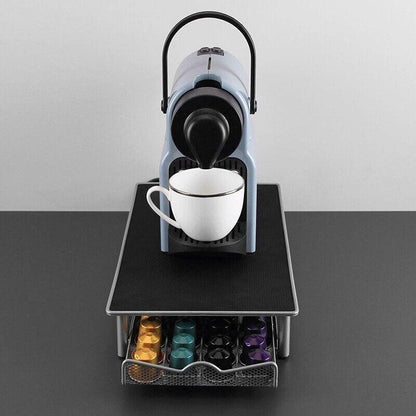 Coffee Capsule Drawer Holder for 40 Nespresso Pods with Non-Slip Top Rack