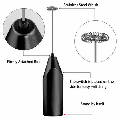 Electric Kitchen Mini Foamer Milk Frother Egg Beater Stirrer Whisk Mixer Tool - Coffee - Mekamart Australia