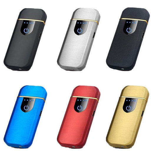 Arc Rechargeable Windproof Flameless Electronic Metal Lighter Usb Lighters Au - Yellow - Mekamart Australia