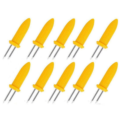 BBQ Corn Holders Set of 10 Reusable Stainless Steel Skewers for Kitchen and Grill