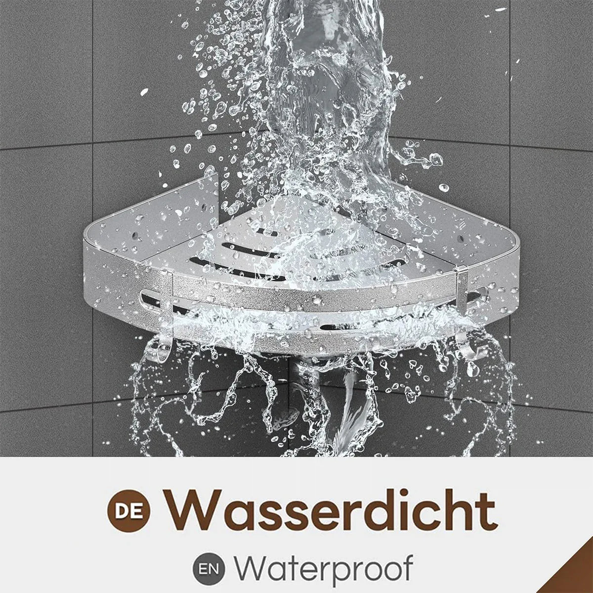 Wall Mounted Bathroom Shelf Triangle Corner Shower Storage Rack for Toiletries - Single layer with rod