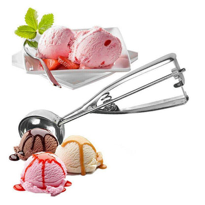 Stainless Steel Icecream Ice Cream Scoop Cookie Dough Mash Spoon Trigger 6Cm Dia