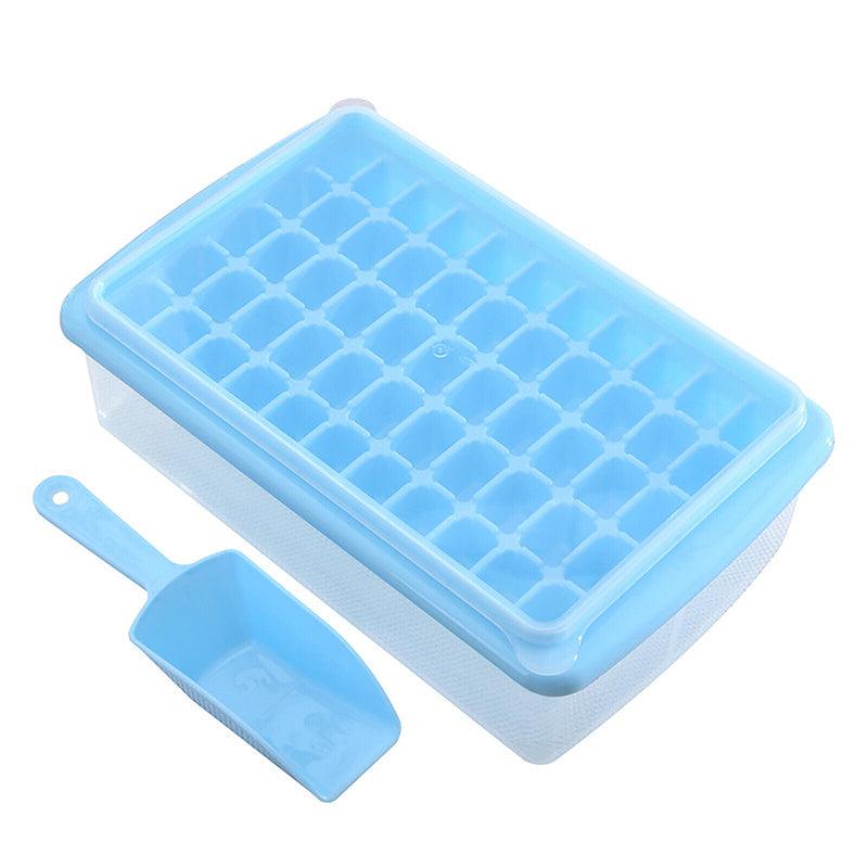 55 Grids Ice Cube Tray Mould With Lid And Storage Box Scoop Set Maker Ice Cube - Green