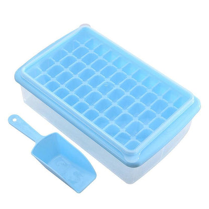 55 Grids Ice Cube Tray Mould With Lid And Storage Box Scoop Set Maker Ice Cube - Pink