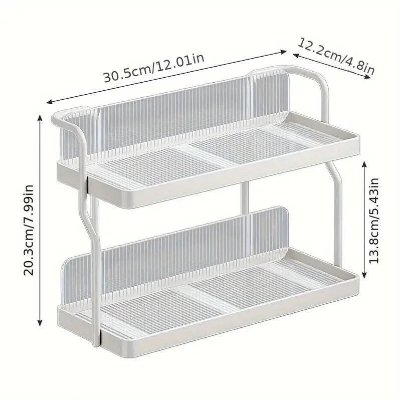 2 Tier Shelf Kitchen Storage Rack Organizer for Home and Countertop Organization - Mekamart Australia
