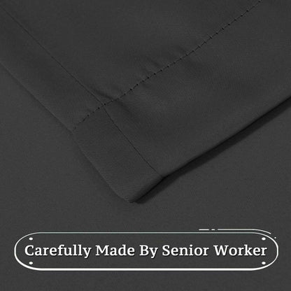 2pcs Semi Blackout Curtain Fabric Solid Colour Home Decor Drapes for Living Room - Dark Grey - 132x213cm
