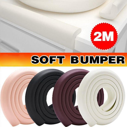 Foam Edge Guard Strip for Desks and Tables with Corner Protector Bumper Tape - Brown - Mekamart Australia