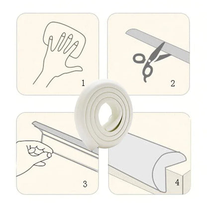 Foam Edge Guard Strip for Desks and Tables with Corner Protector Bumper Tape - Brown - Mekamart Australia