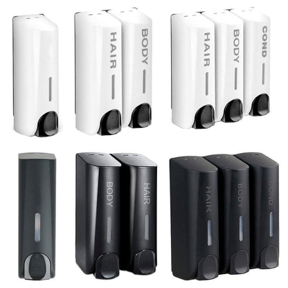 Hotel Wall Mounted Soap Dispenser Bathroom Shampoo Shower Gel Hand Soap Box - White-Single