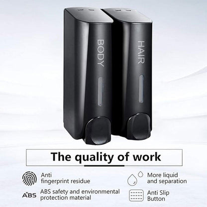 Hotel Wall Mounted Soap Dispenser Bathroom Shampoo Shower Gel Hand Soap Box - White-Single