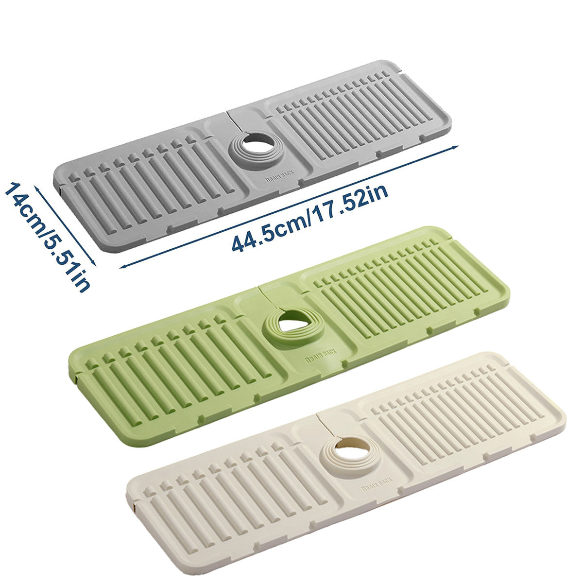 Faucet Draining Pad Narrow Sink Splash Guard Mat for Washbasin Water Catcher - Grey