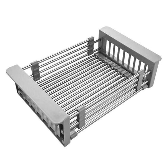 Stainless Steel Storage Sink Drain Basket Dish Drying Rack Kitchen Organizer Au - Mekamart Australia