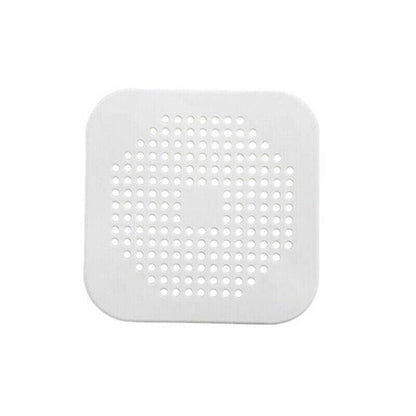 2Pc Square Drain Cover For Shower Drain Hair Catcher Flat Silicone Plug For Bath - 2PCS-White