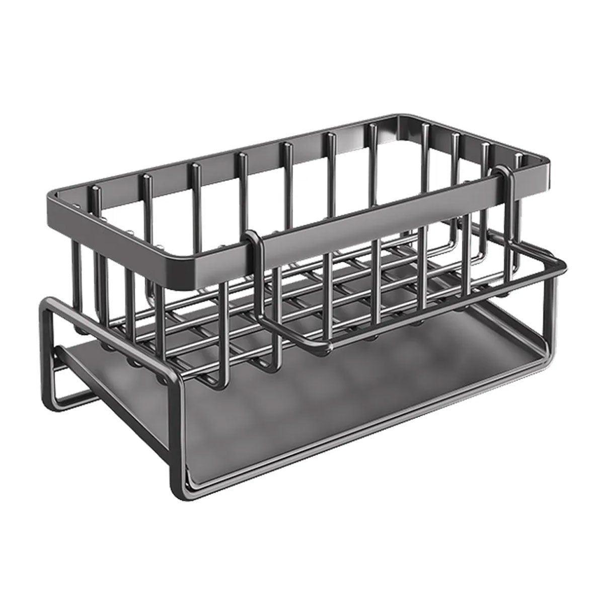 Kitchen Sink Caddy Storage Organizer Steel Sponge Soap Brush Holder Faucet Rack