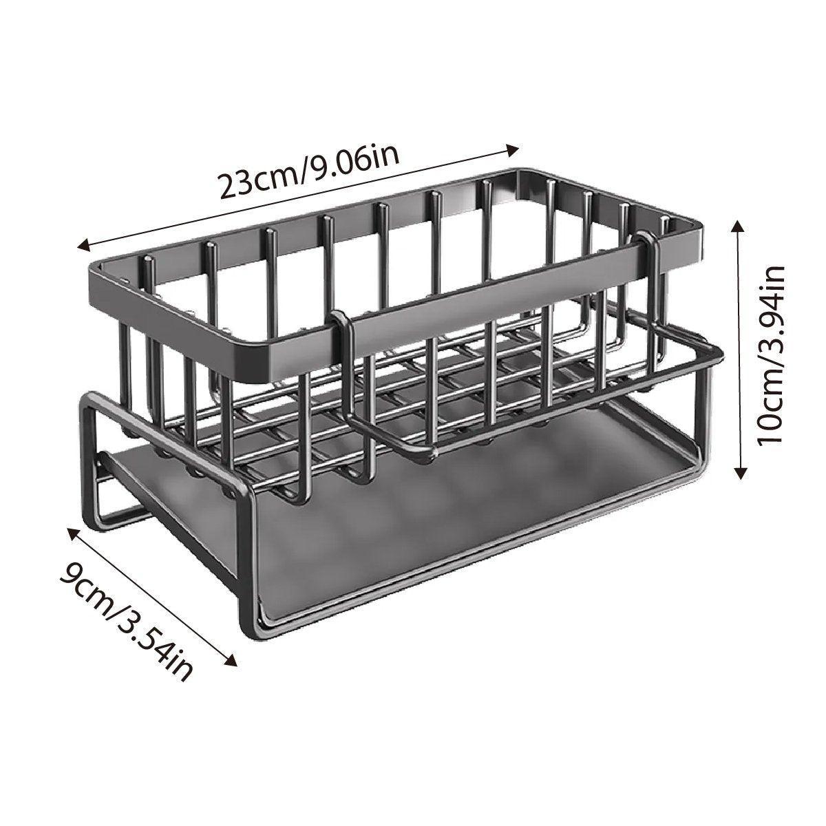 Kitchen Sink Caddy Storage Organizer Steel Sponge Soap Brush Holder Faucet Rack