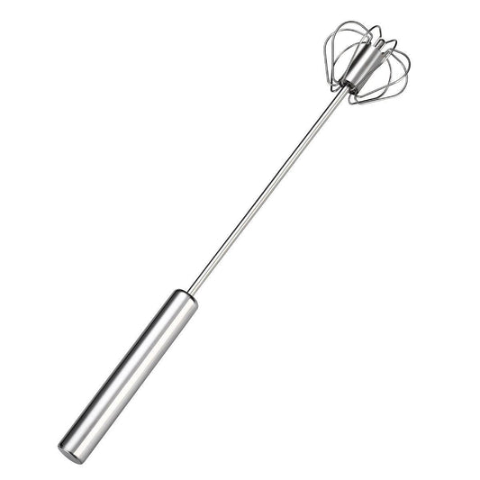 Stainless Steel Semi-Automatic Egg Beater Hand Pressed Kitchen Baking Tool - 14 Inch