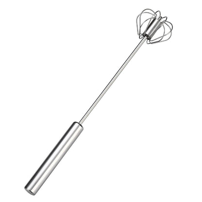 Stainless Steel Semi-Automatic Egg Beater Hand Pressed Kitchen Baking Tool - 14 Inch