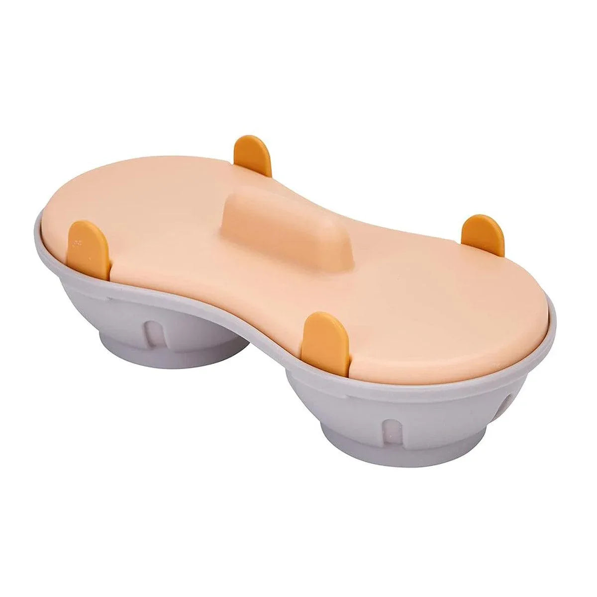 Microwave Egg Steamer With Lid Kitchen Egg Cooker Poacher Steam Box Container - White