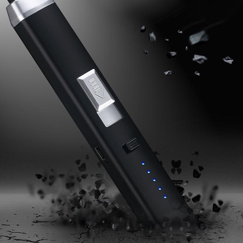 Electronic Usb Rechargeable Pulse Arc Candle Lighter Kitchen Camping Stove Bbq - Silver