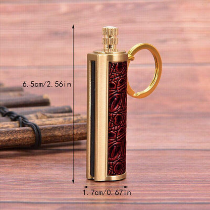 Fire Starter Lighter Waterproof Flint Match Metal Keychain Camping Survival Bda - Gold