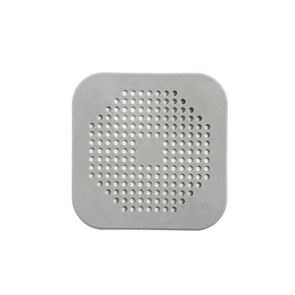 2X Square Drain Cover For Shower Drain Hair Catcher Flat Silicone Plug For Bath - White