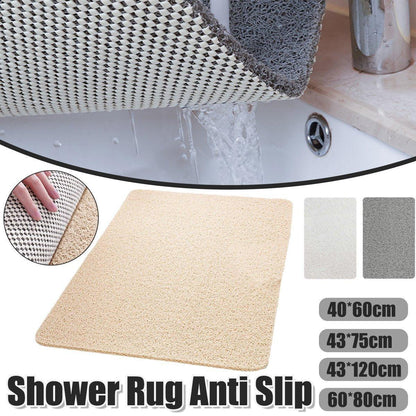 Waterproof Non-Slip Bathroom Shower Mat Anti-Slip Rug Toilet Floor Mat Washable - White-40*60cm