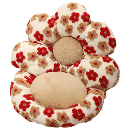 Cute Soft Seat Cushion Flower Shaped Lazy Sofa Pad for Office Chairs and Home Use - Red
