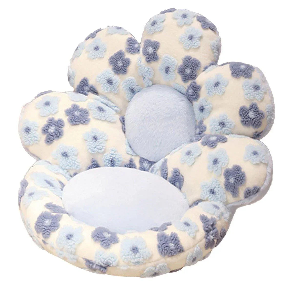 Cute Soft Seat Cushion Flower Shaped Lazy Sofa Pad for Office Chairs and Home Use - Red