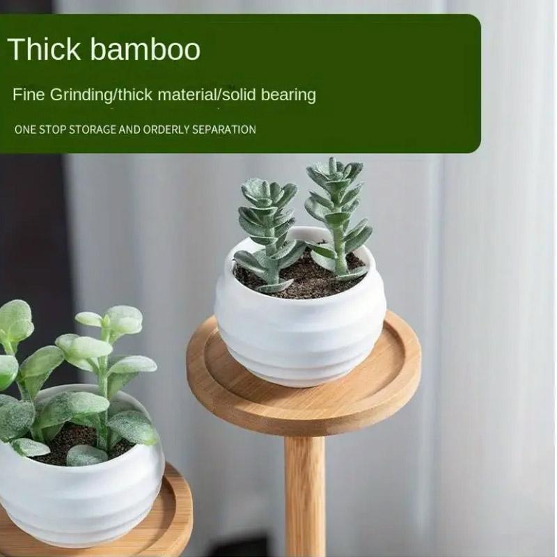 Round Tabletop Flower Stand Balcony Storage Shelf Display Rack Indoor Outdoor