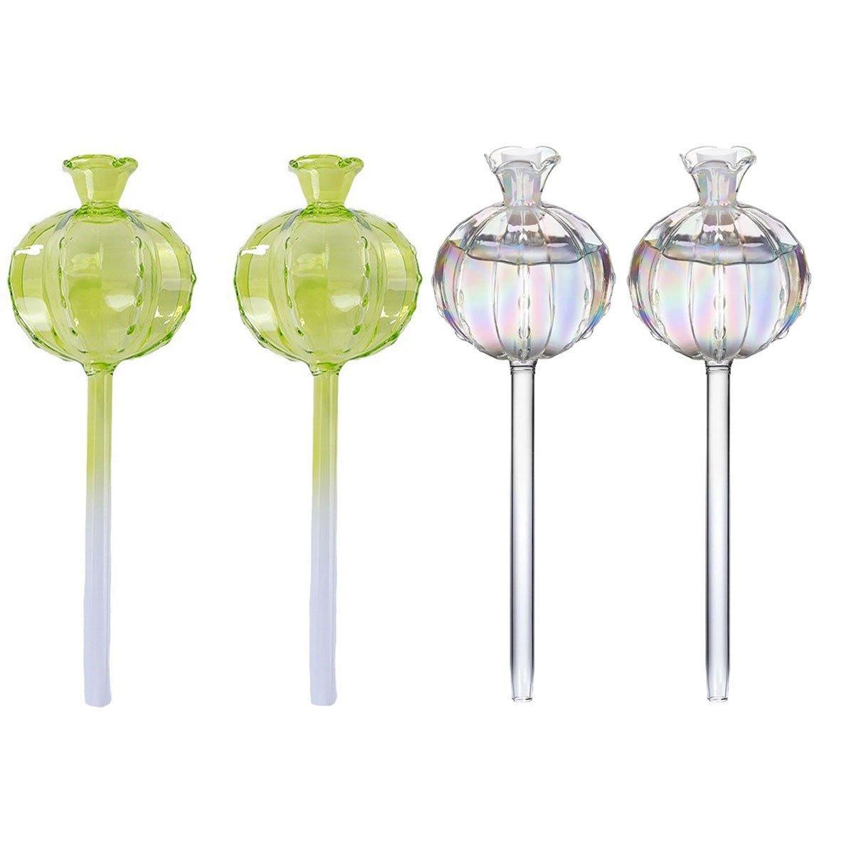 2PCS Automatic Glass Watering Cactus Plant Flower Self Drip Irrigation Tool - Green