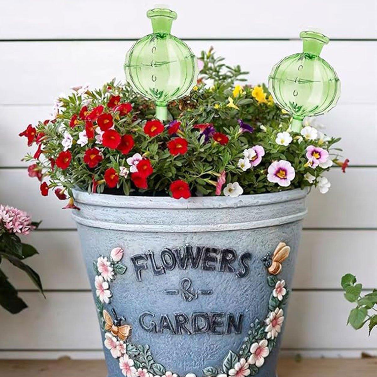 2PCS Automatic Glass Watering Cactus Plant Flower Self Drip Irrigation Tool - Green