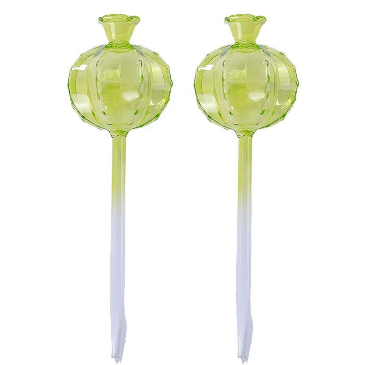 2PCS Automatic Glass Watering Cactus Plant Flower Self Drip Irrigation Tool - Green