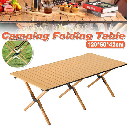 Folding Table Portable Picnic Camping Table Egg Roll Multi Function Outdoor - Mekamart Australia