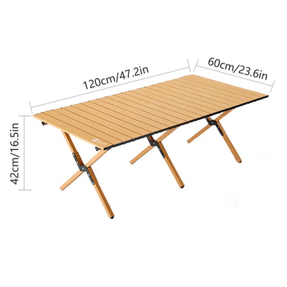 Folding Table Portable Picnic Camping Table Egg Roll Multi Function Outdoor - Mekamart Australia
