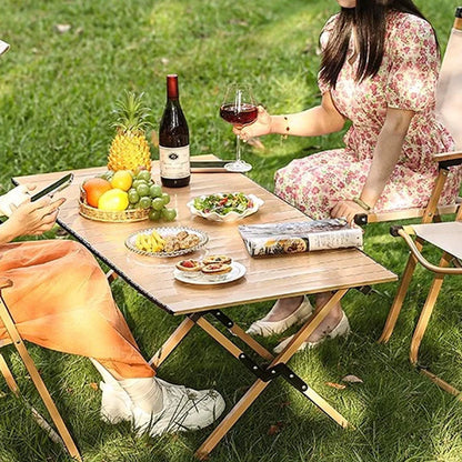 Folding Table Portable Picnic Camping Table Egg Roll Multi Function Outdoor - Mekamart Australia