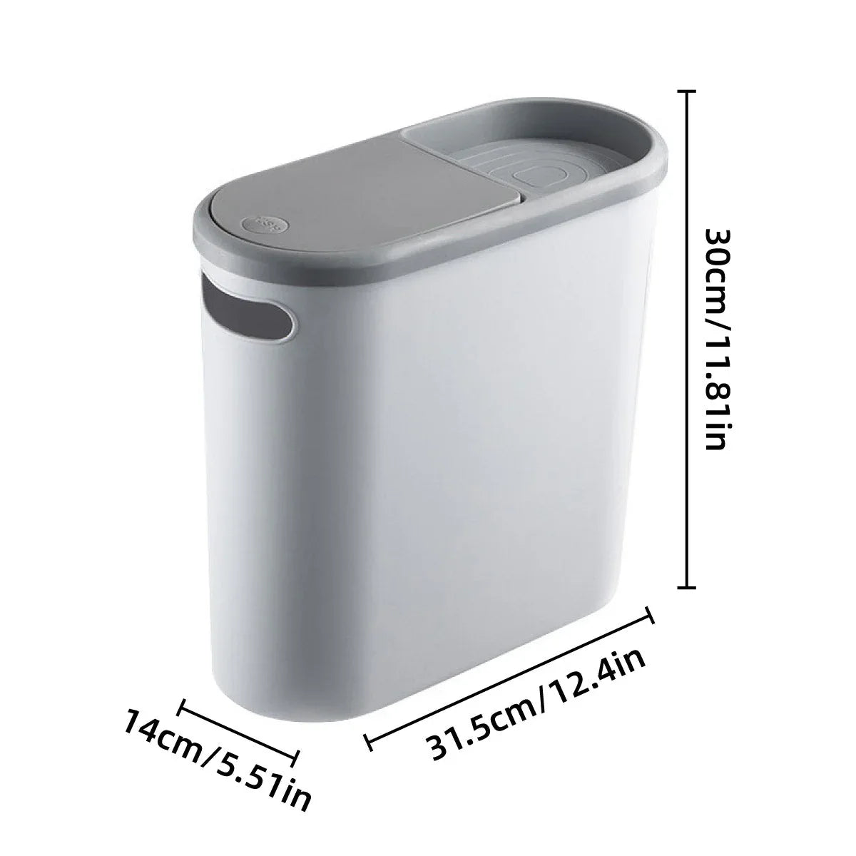 Simple Garbage Can with Lid Household Clamped Plastic Bucket Flip Lid Kitchen - Mekamart Australia