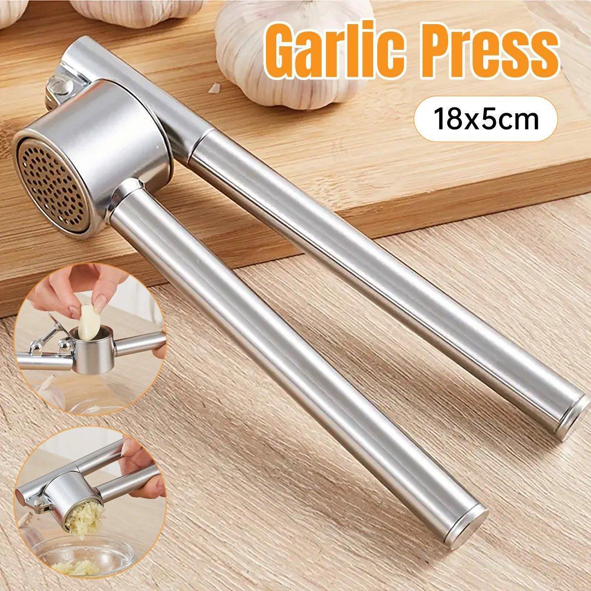 Stainless Steel Garlic Press Peeler Zinc Alloy Kitchen Tool Garlic Crusher - Mekamart Australia