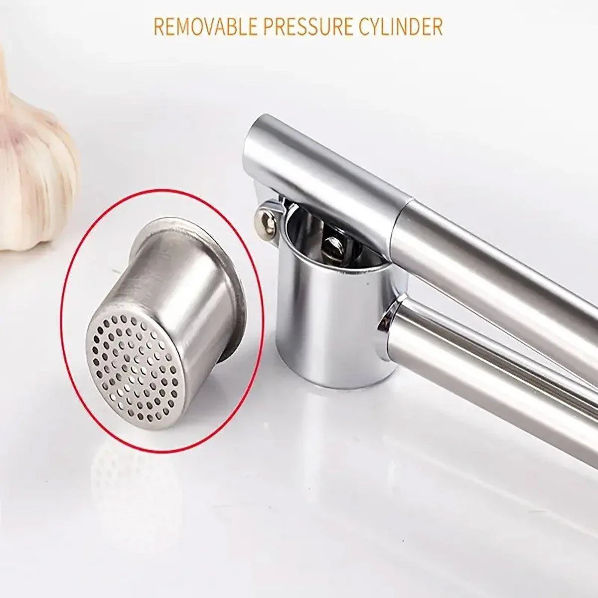 Stainless Steel Garlic Press Peeler Zinc Alloy Kitchen Tool Garlic Crusher - Mekamart Australia