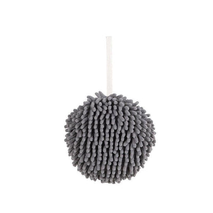 Chenille Hanging Ball Towel for Kitchen Bathroom Hand Drying Absorbent Cloth - Blue