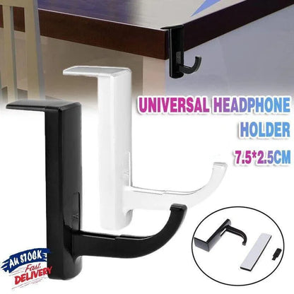 Universal Headphone Hook Desk Edge Mount Adhesive Headset Holder - White - Mekamart Australia