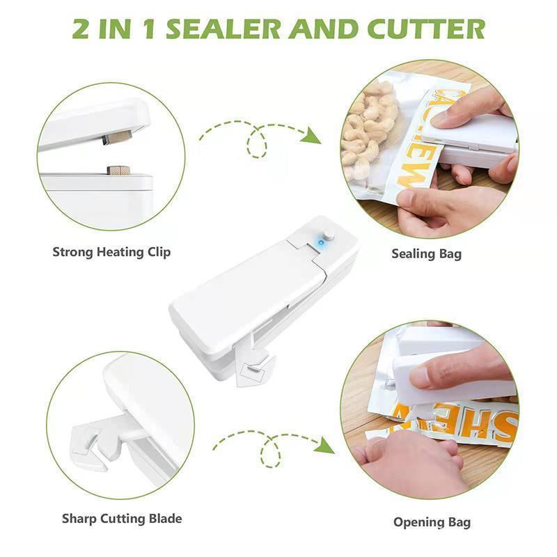 Portable Mini Heat Sealing Machine USB Rechargeable Food Sealer Plastic Bag - Pink - Mekamart Australia
