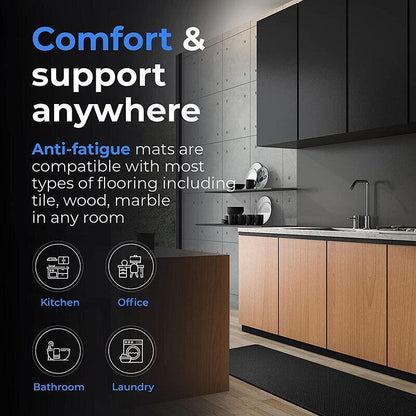 44x150cm Non-Slip Waterproof Kitchen Door Mat Floor Rug Carpet Anti-Oil Easy Clean - Grey