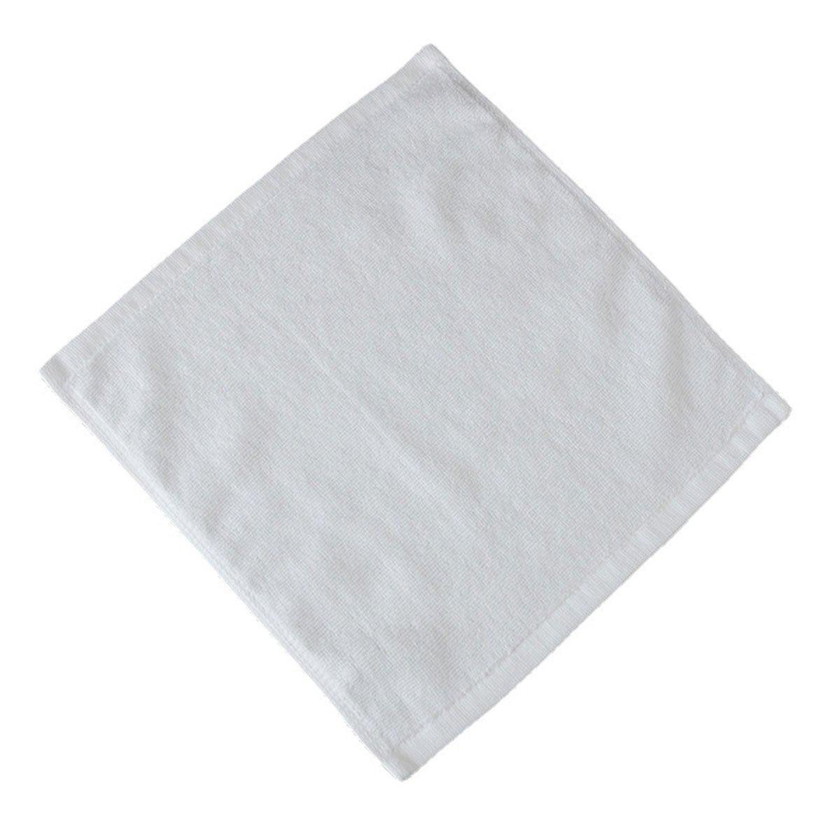 6PCS Hotel Cotton Face Towel White Soft Square Cloth Beauty Salon KTV Thick Wash - 35x35cm-Patternless-70g