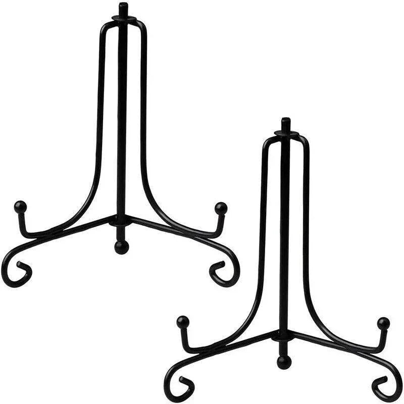 Plate Stands Iron Display Easel Photo Picture Bowl Dish Book Holder Frame Black - 10 Inch - Mekamart Australia