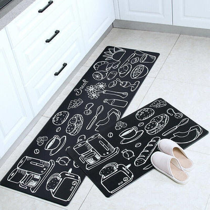 45x180cm Kitchen Mat Non-Slip Waterproof Pvc Floor Rug Carpet Anti-Oil Easy Clean - Whale