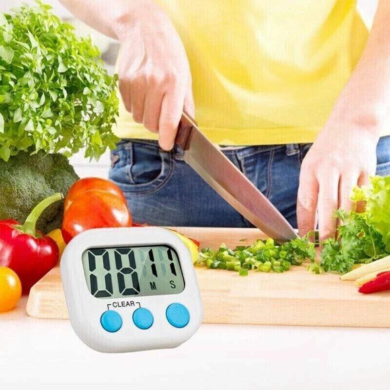Kitchen Timer with Large LCD Display Screen and Back Mount Countdown Alarm